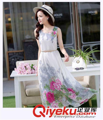 2015.5.11新款 2015夏季女韓版修身紅色性感顯瘦無袖露背心裙子收腰雪紡連衣裙