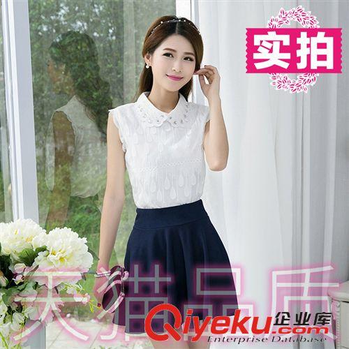 2015.5.21新款 雪紡衫女2015夏裝新款韓版修身大碼女裝打底衫無(wú)袖