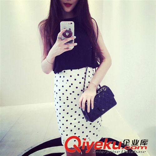 2015.6.5新款 2015年夏季新品女裝  名媛氣質修身背心包裙套裝兩件套潮原始圖片2