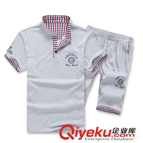 夏季運(yùn)動(dòng)套裝 2015新品t恤男士短褲短袖套裝運(yùn)動(dòng)套裝夏棉質(zhì)戶外休閑套男裝批發(fā)原始圖片3