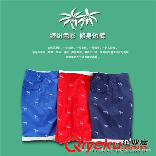 中褲 夏季新款男士馬褲男裝5分褲休閑潮純棉夏裝印花直筒褲子直銷批發(fā)原始圖片2