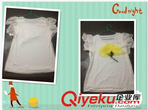    T恤/背心/打底 2015夏季新款女裝植物花卉刺繡時尚歐根紗短袖棉質(zhì)T恤女一件代發(fā)原始圖片2