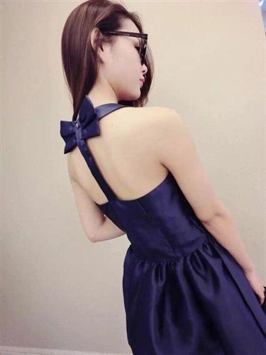     夜店名媛時裝 2015夏季新款韓版性感露背蝴蝶結(jié)修身顯瘦收腰蓬蓬裙掛脖式連衣裙