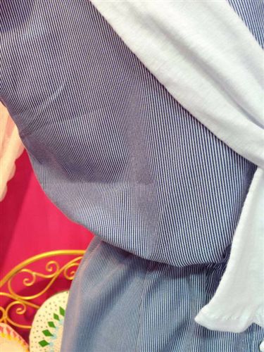 連衣裙 2015夏季新款韓版學(xué)院風(fēng) 小清新 細(xì)條紋休閑徽章假兩件收腰連衣裙原始圖片2
