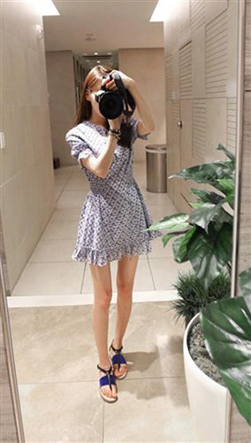 連衣裙 2015夏季新款碎花露肩 棉麻 連衣裙韓版印花短袖荷葉邊收腰修身女