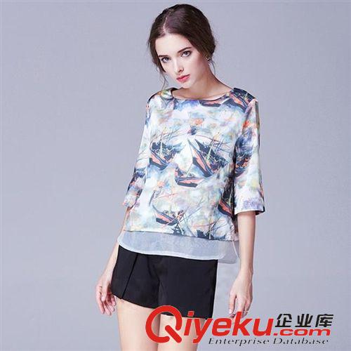 {zx1}款 2015時(shí)尚歐美夏季新品女裝無袖顯瘦修身拼接雪紡連衣裙女一件代發(fā)