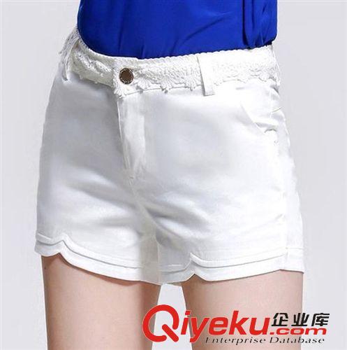 5月5日新款 2015時尚糖果色休閑褲新款女蕾絲短褲 韓版顯瘦女褲短褲一件代發原始圖片3