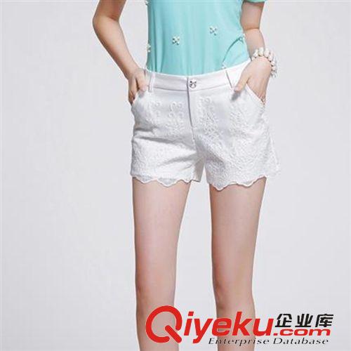 5月1日新款 2015時尚蕾絲短褲女韓國修身顯瘦大碼闊腿休閑褲百搭短褲一件代發原始圖片2