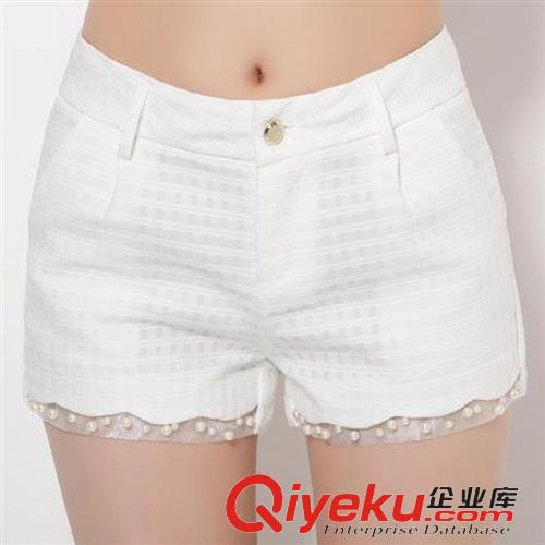 5月1日新款 2015時尚夏季新款韓版時尚個性鏤空白色 百搭休閑短褲女一件代發