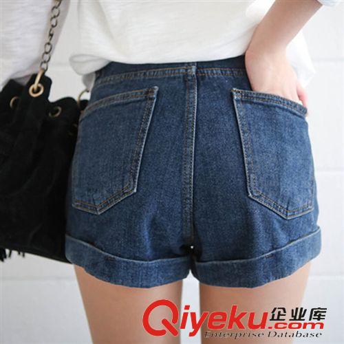 限時{qg}區 2015時尚夏潮韓版百搭褲子顯瘦胖mm加大碼女高腰牛仔短褲一件代發原始圖片2