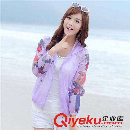防曬衣 2015時尚夏款韓版百搭印花大碼防曬衣 女短款長袖防曬衫一件代發(fā)原始圖片3