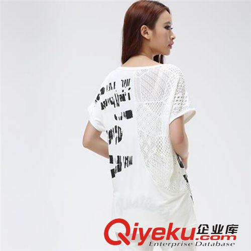 T恤 2015夏季新款歐美大碼t恤女短袖胖mm上衣寬松顯瘦中長款T恤