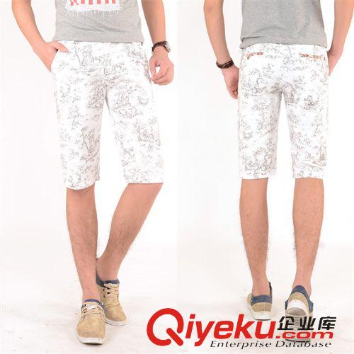 男士短褲 男裝夏季新品 時尚印花直筒男士七分褲 舒適寬松透氣男式休閑褲原始圖片3