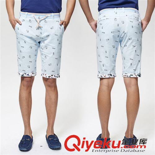 男士短褲 夏季新款男褲 時(shí)尚百搭印花直筒男式休閑褲 舒適透氣短褲男批發(fā)
