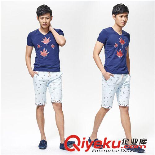 男士短褲 夏季新款男褲 時(shí)尚百搭印花直筒男式休閑褲 舒適透氣短褲男批發(fā)