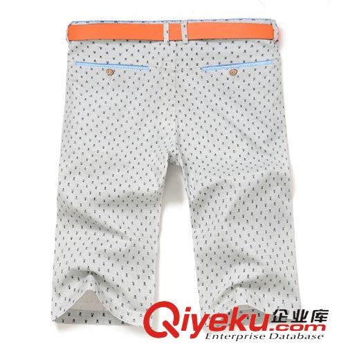 男士短褲 2015夏新品男式休閑褲 時尚修身印花休閑透氣舒適男士五分褲原始圖片3
