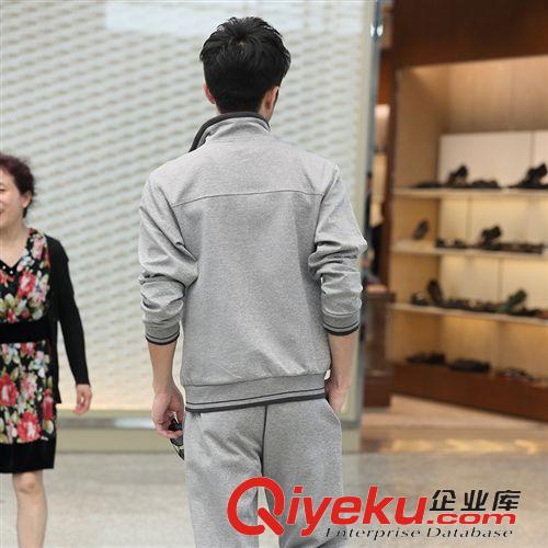 男款運(yùn)動(dòng)套裝 男裝春秋新品批發(fā) 立領(lǐng)拉鏈外套男式休閑套裝 防風(fēng)修身男士套裝原始圖片2