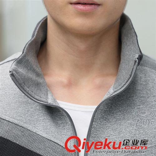 男款運(yùn)動(dòng)套裝 男裝春秋新品批發(fā) 立領(lǐng)拉鏈外套男式休閑套裝 防風(fēng)修身男士套裝原始圖片3