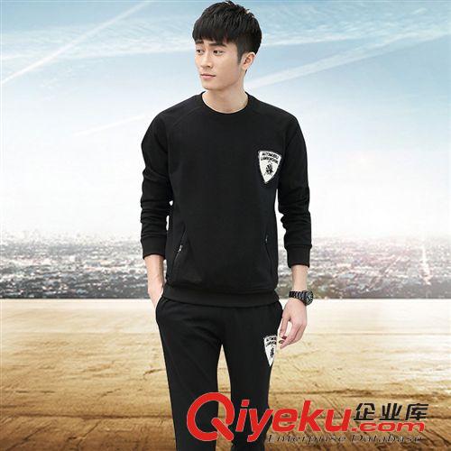 男款運動套裝 男裝夏季熱賣 時尚圓領(lǐng)直筒男式休閑套裝 舒適透氣男士短袖套裝