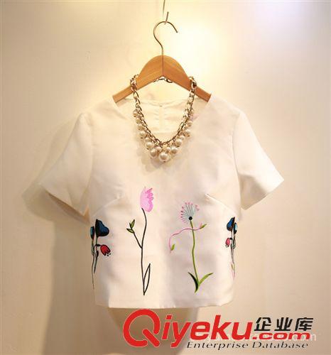 時(shí)尚套裝 2015新款名媛女裝兩件套連衣裙夏小清新短袖套裙白色裙套裝女原始圖片2