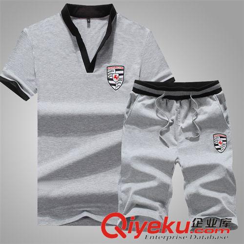 夏季熱銷 詩班雅2015夏季新款POLO領短袖運動套裝男士修身款運動服一件代發原始圖片2