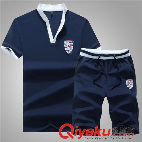 夏季熱銷 詩班雅2015夏季新款POLO領短袖運動套裝男士修身款運動服一件代發原始圖片3