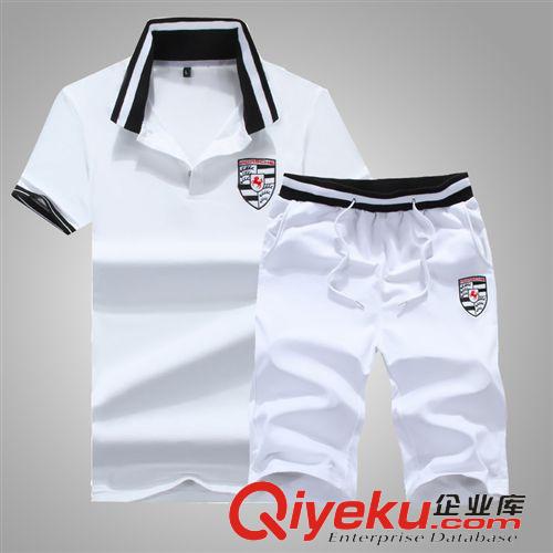 活動專區(qū) 熱銷夏季男士短袖運(yùn)動套裝韓版修身Polo衫男款純棉五分褲一件代發(fā)