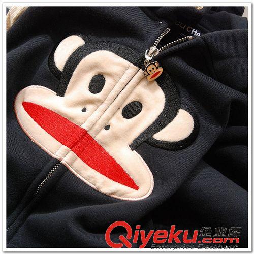 衛(wèi)衣  大嘴巴猴子 冬季新款加絨加厚男士連帽衛(wèi)衣 大碼運(yùn)動(dòng)外套男
