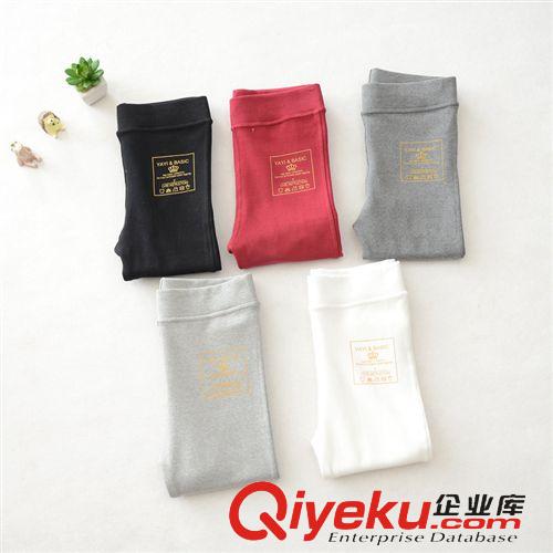 打底區(qū) 春夏薄款 純棉磨毛高彈力大碼燙金修身打底褲  休閑外穿褲子原始圖片2
