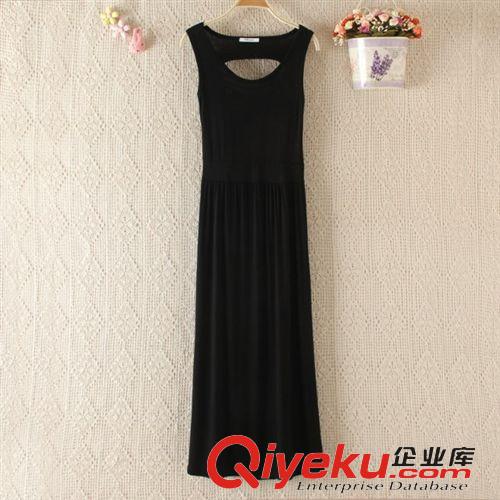 ◤夏款◥ 新款莫代爾連衣裙長(zhǎng)裙圓領(lǐng)鏤空波西米亞吊帶背心裙打底裙女潮