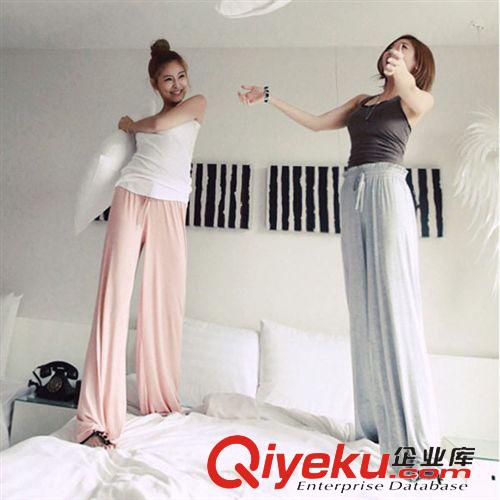 ◤春款◥ 2014秋季女裝新款韓版女式大碼純色莫代爾褲闊腿褲瑜伽褲長褲批發原始圖片2