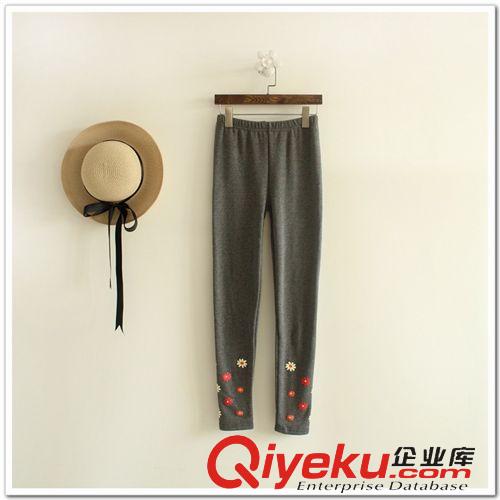 打底褲 韓國(guó)秋裝新款韓版潮螺紋豎條紋薄白色打底褲女九分顯瘦褲子批發(fā)