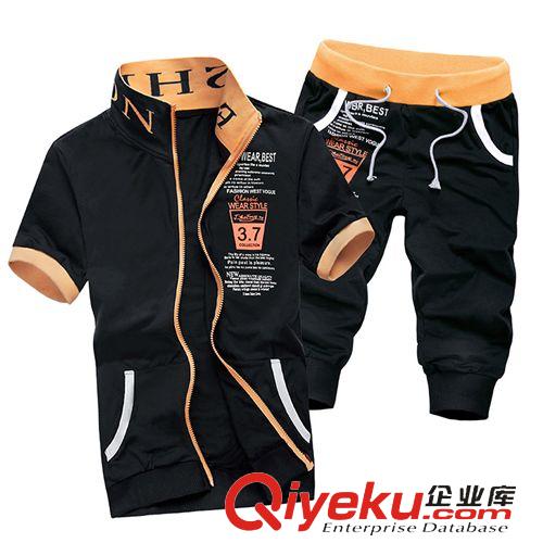 爆款推薦 2015夏季新款男士休閑運動套裝 男式時尚百搭休閑褲套裝批發(fā)