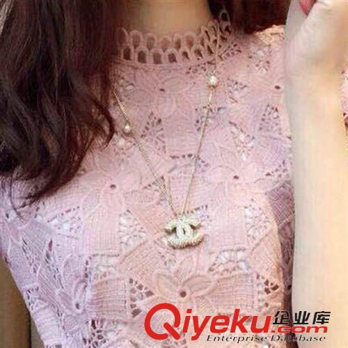 4.25 2015新款春夏女裝韓國修身顯瘦蕾絲裙子粉色鏤空圓領連衣裙淑女原始圖片3