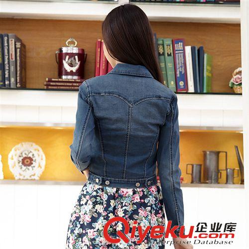 3月上新款式 2015春裝牛仔外套女長(zhǎng)袖短款韓版彈力修身四季百搭潮原始圖片3