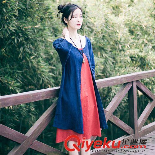 棉麻系列 2015夏季新款優(yōu)雅女裝松緊腰棉麻連衣裙中長款亞麻短袖裙子