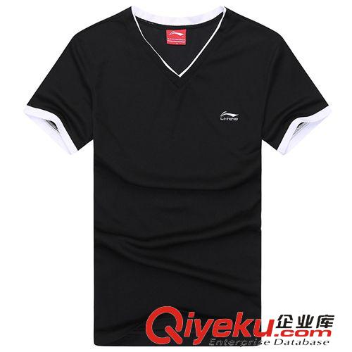 李寧運動服專區 拉希普男裝修身緊身打底短袖V領t恤2015新款男士打底衫一件代發原始圖片3