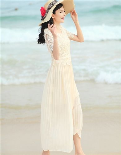 三月三期新款 2015夏裝新款韓版大碼雪紡連衣裙短袖圓領(lǐng)長裙