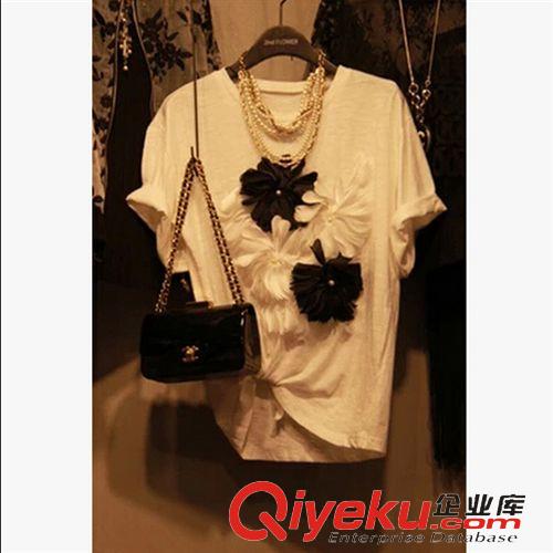 韓國代購專區(qū) 東大門同款2015夏季新款女裝韓范圓領(lǐng)短袖鐵塔T恤潮