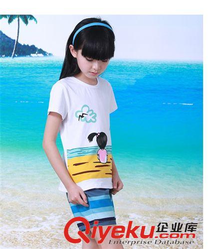 情侶裝 2015夏季親子套裝新款純棉時尚休閑沙灘卡通看海漫畫一家四口原始圖片3
