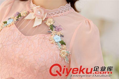 襯衫 2015春裝新款女裝韓版立領鏤空花朵刺繡蕾絲衫原始圖片2