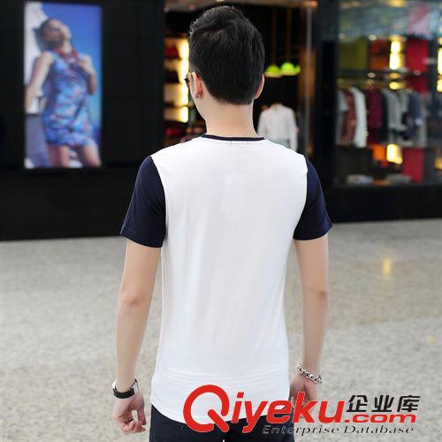 夏季新品專區 2015夏季新款男士純棉短袖T恤印花V領短袖T恤男時尚百搭男上衣原始圖片3