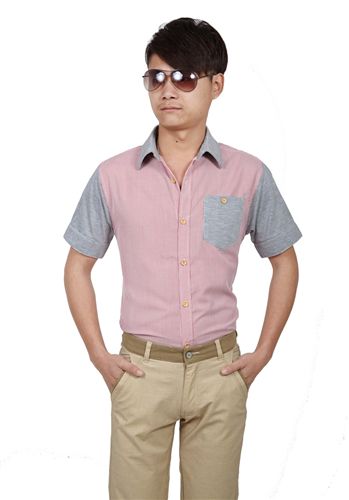 男式襯衫 2015男士新品爆款夏季時尚休閑 男上裝襯衫高品質插色長袖襯衣