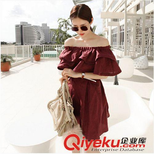 六月爆款 微信一手貨源歐洲站夏新款女裝手工刺繡連衣裙（配腰帶）