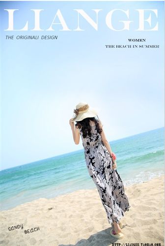 棉麻深女系 包郵 棉麻女裝 沙灘裙 波西米亞長裙 顯瘦印花吊帶棉麻連衣裙