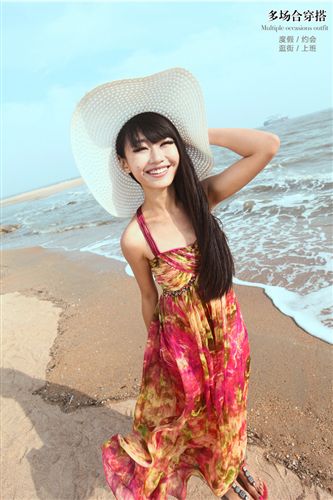 夏季靚裝一 波西米亞長(zhǎng)裙 沙灘裙 2015女裝吊帶海邊度假真絲連衣裙