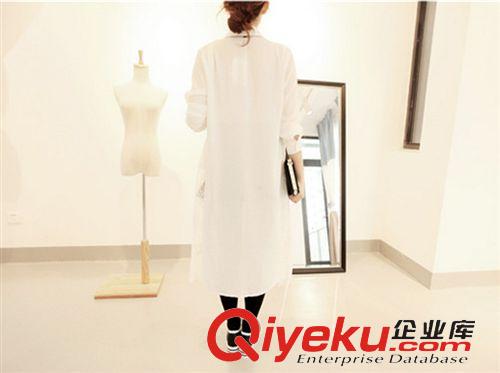 JAPAN 2015春裝新款女式 雪紡衫蕾絲拼接長款襯衫防曬薄紗外套開衫原始圖片3