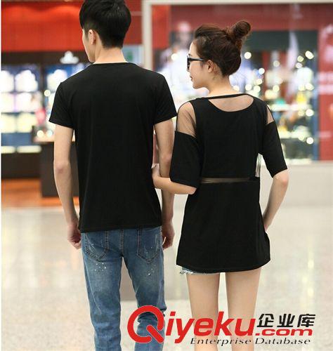 999 情侶裝2015夏季新款老虎圖案印花字母女裙男女時(shí)尚短袖T恤女原始圖片2