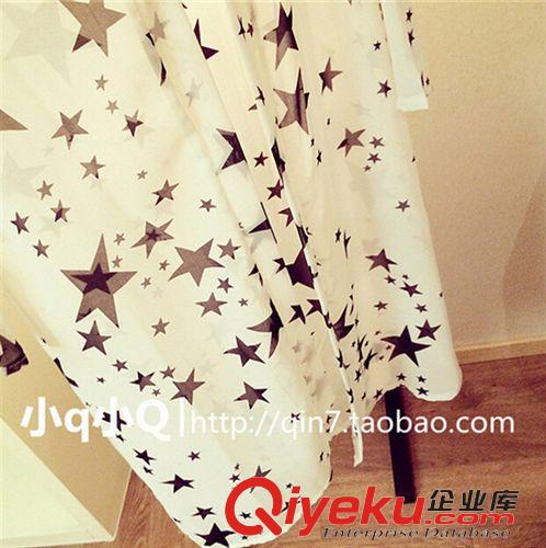上裝 歐美 雪紡衫地攤貨網(wǎng)空調(diào)罩衫 五角星印花雪紡中長款防曬衫批發(fā)原始圖片3