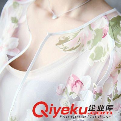 上裝 防曬衣2015夏季新款長袖防紫外線沙灘裝中長款透明薄款歐根紗外套原始圖片3
